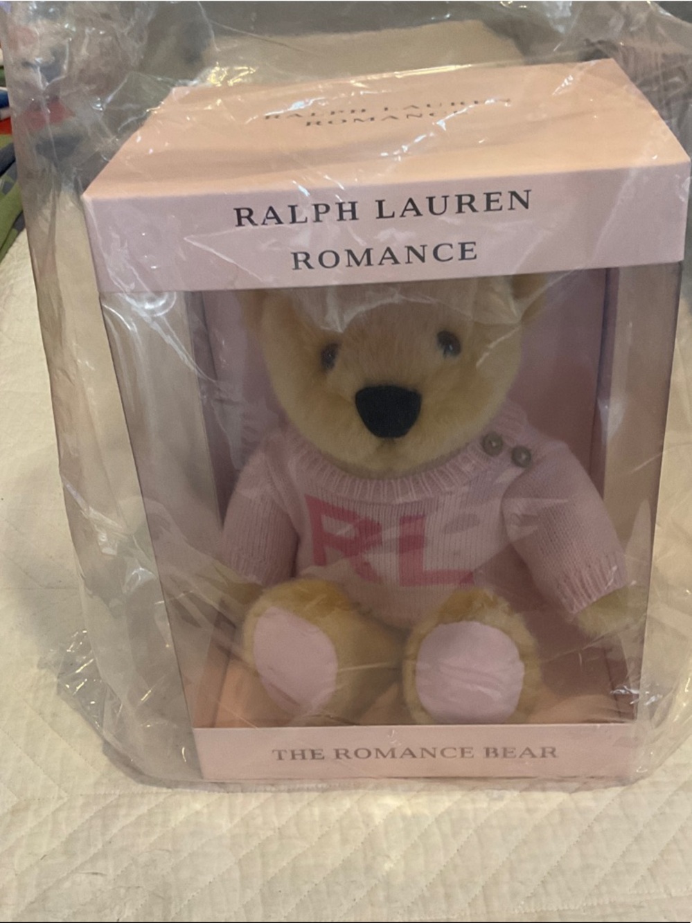 Ralph Lauren Romance Bear in Light Pink Sweater